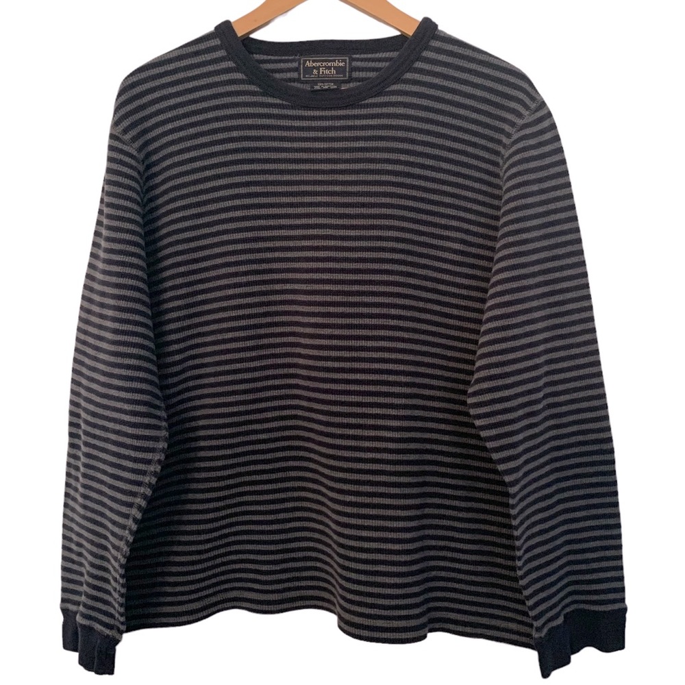 Abercrombie & Fitch 100% Blue Striped Sweater Sz XL